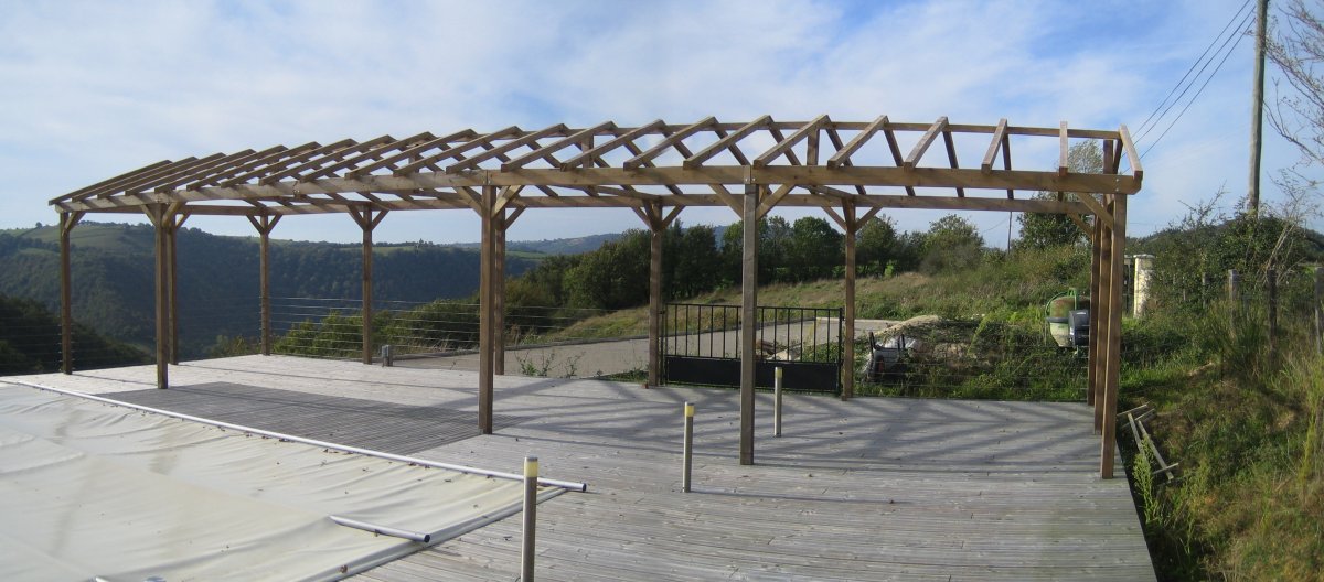 A panoramic view of the completed Pergola